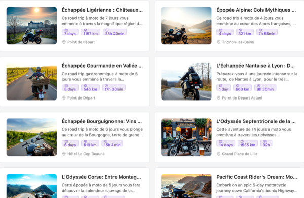 Vroom GPS Explorateur de Trips - Parcourir les trips de la communaute