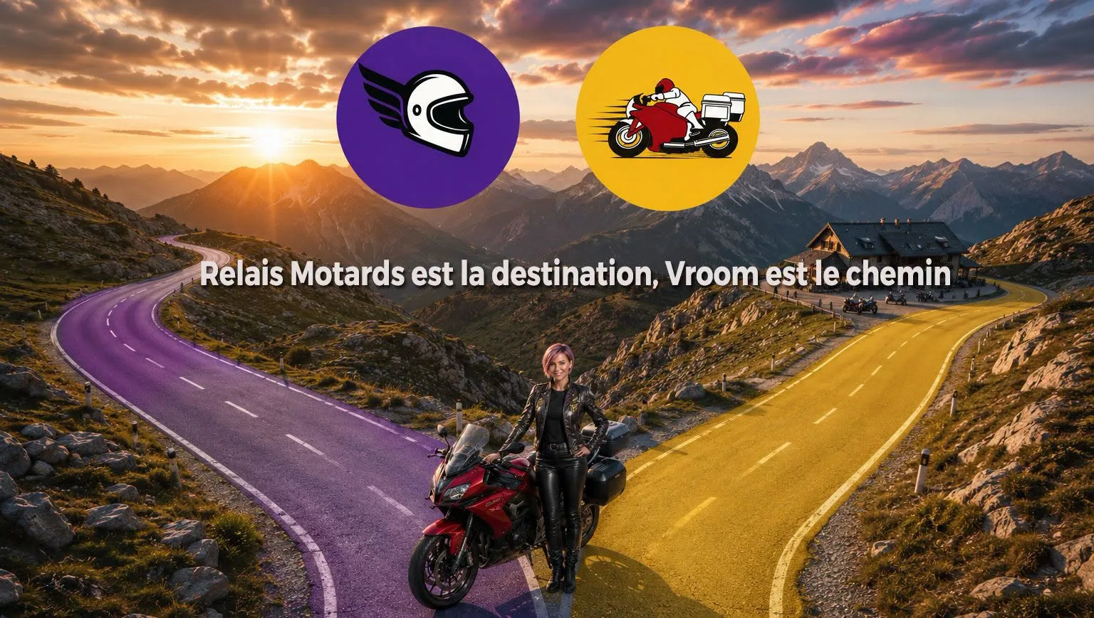 Relais Motards × Vroom GPS — Relais Motards is the destination, Vroom is the way