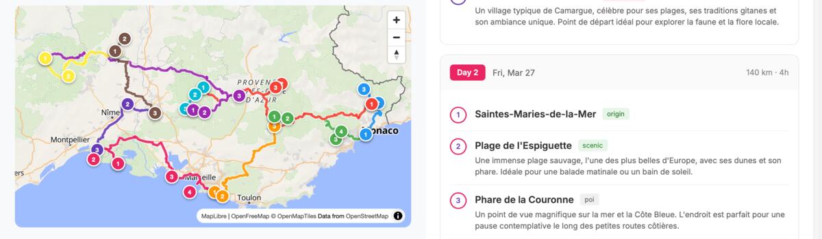 Vroom GPS AI road trip generator