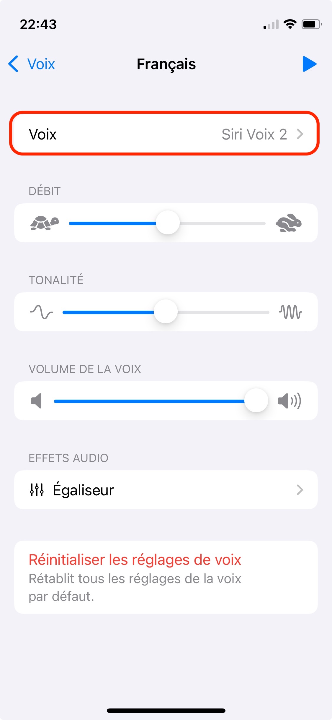 Sélectionner une voix