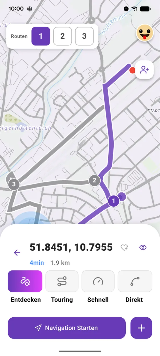 Die Route steht