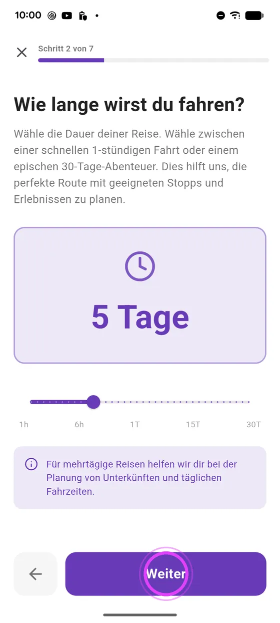 Start und Dauer