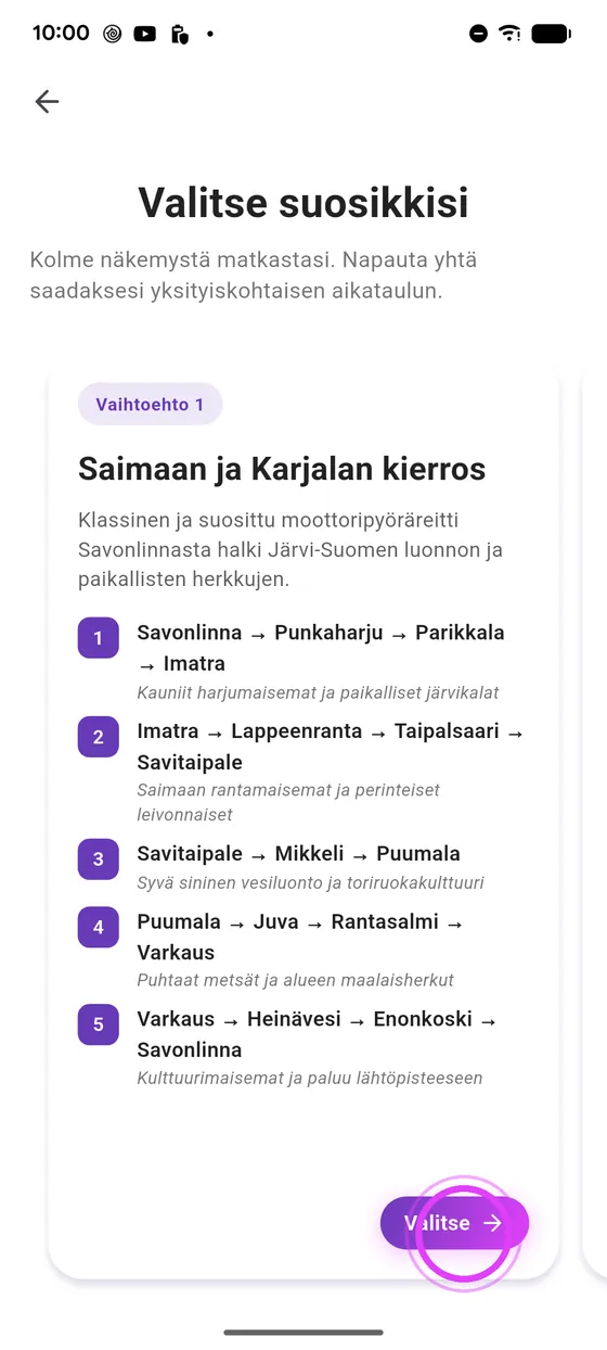 Valitse ehdotus