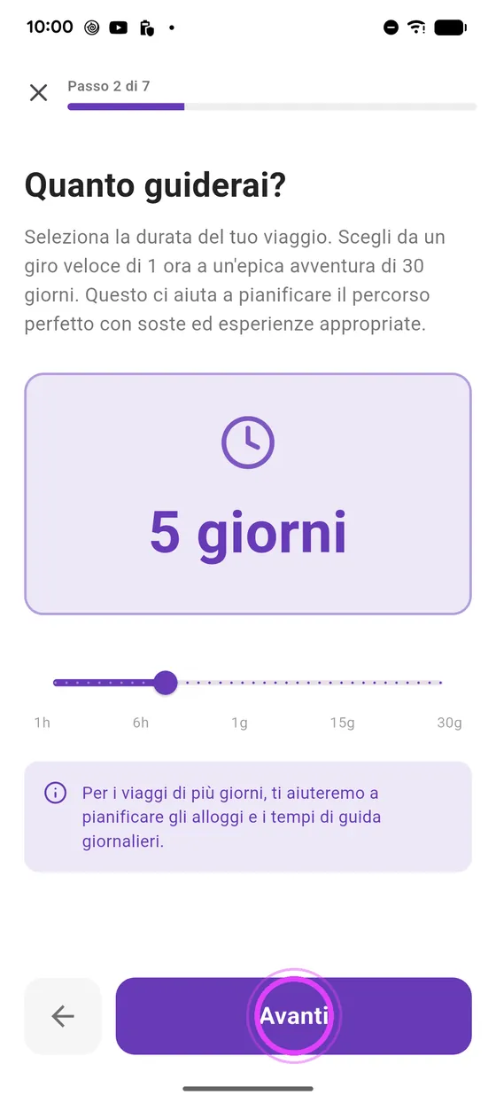 Partenza e durata