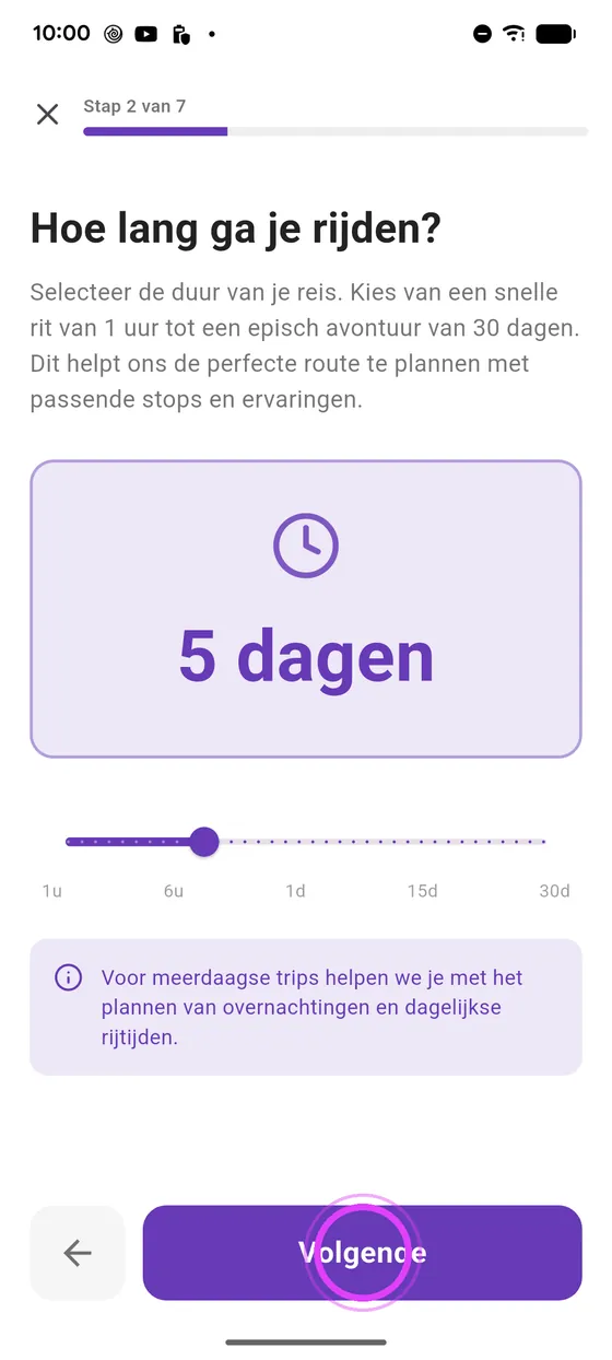 Vertrek en duur