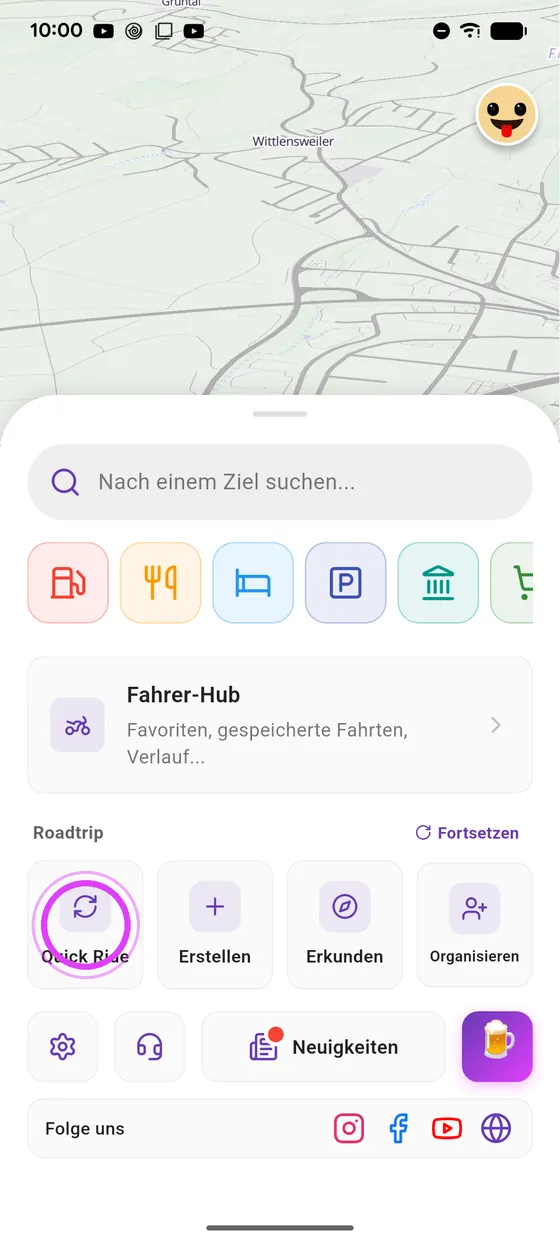 Quick Ride öffnen