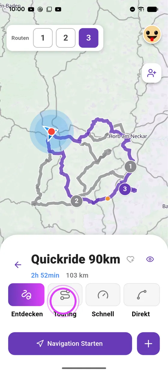 Vergleichen und Fahrstil wählen