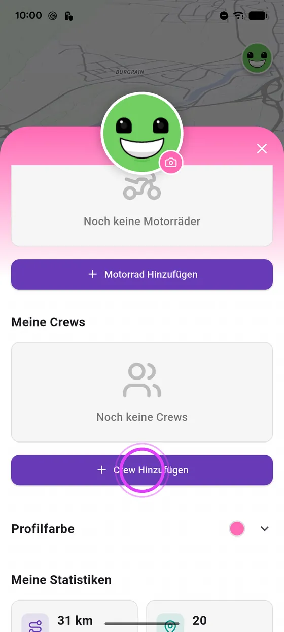 Öffne dein Profil