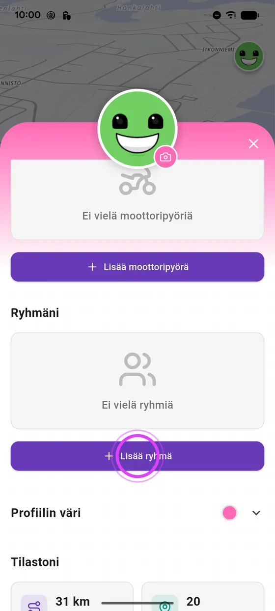 Avaa profiilisi