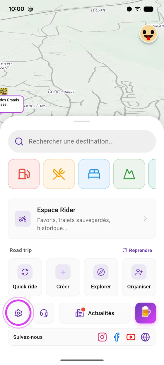 Paramètres et actualités