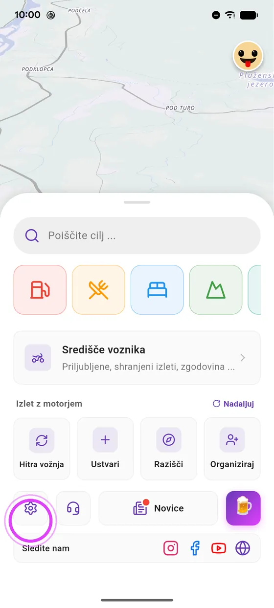 Nastavitve in novice