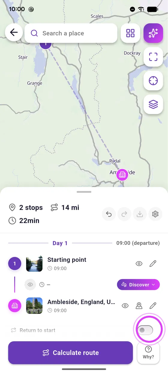 Return to start