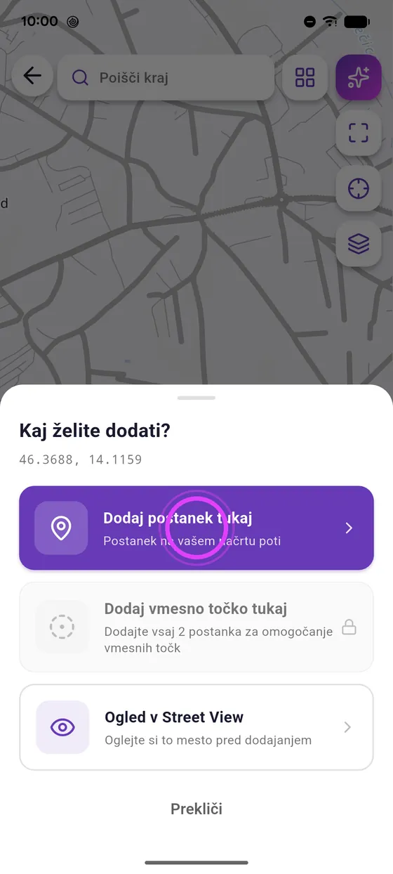 Dolg pritisk na zemljevid