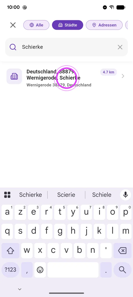 Ort suchen