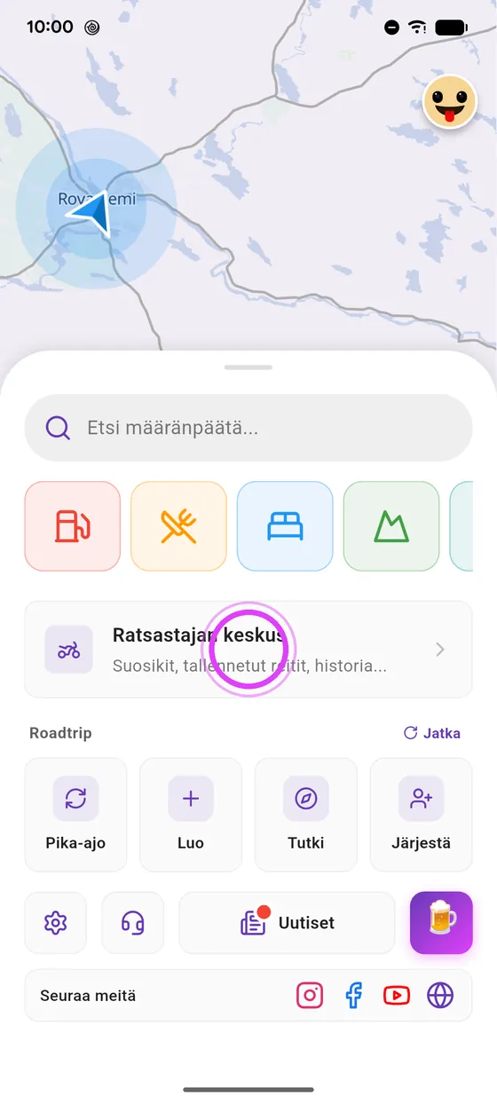 Keskuksessa
