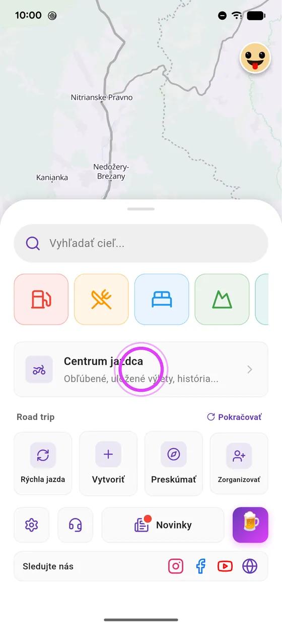 V Centre jazdca