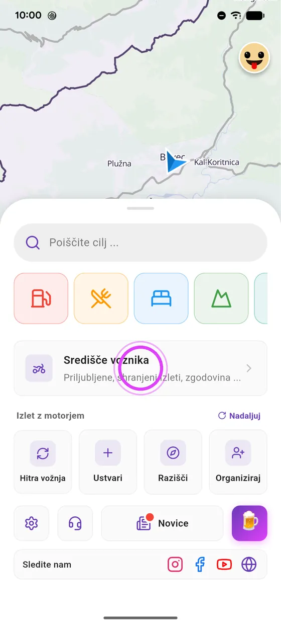 V Središču voznika