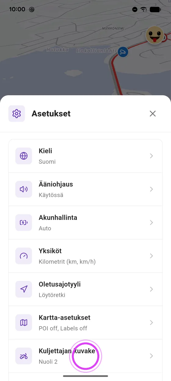 Avaa kuljettajan kuvake
