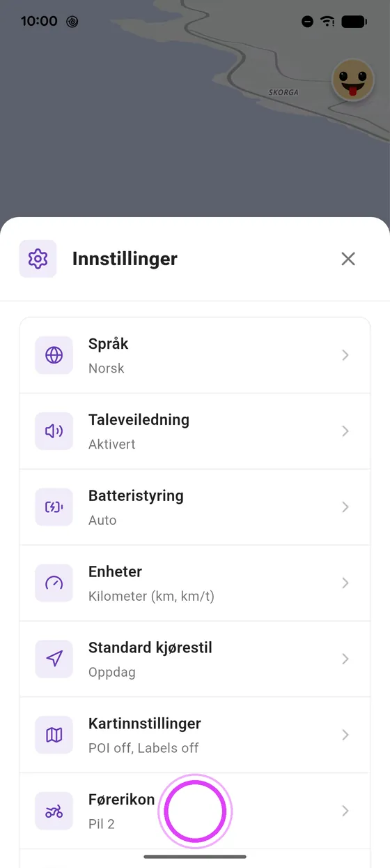 Åpne førerikonet