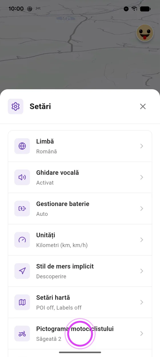 Deschide pictograma motociclistului