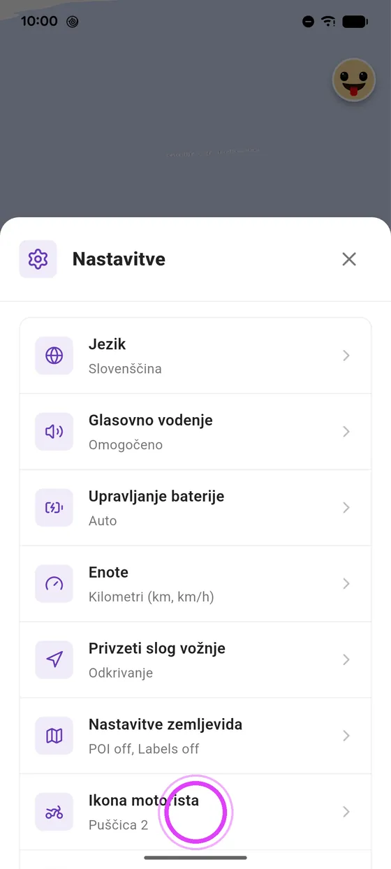 Odpri ikono motorista