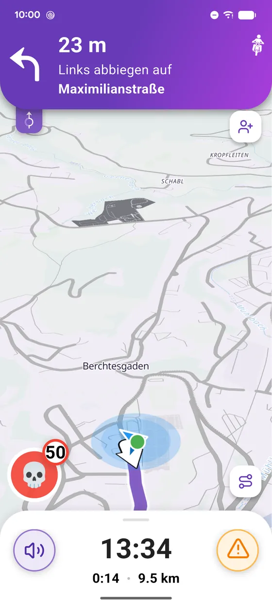 Navigationsbildschirm lesen