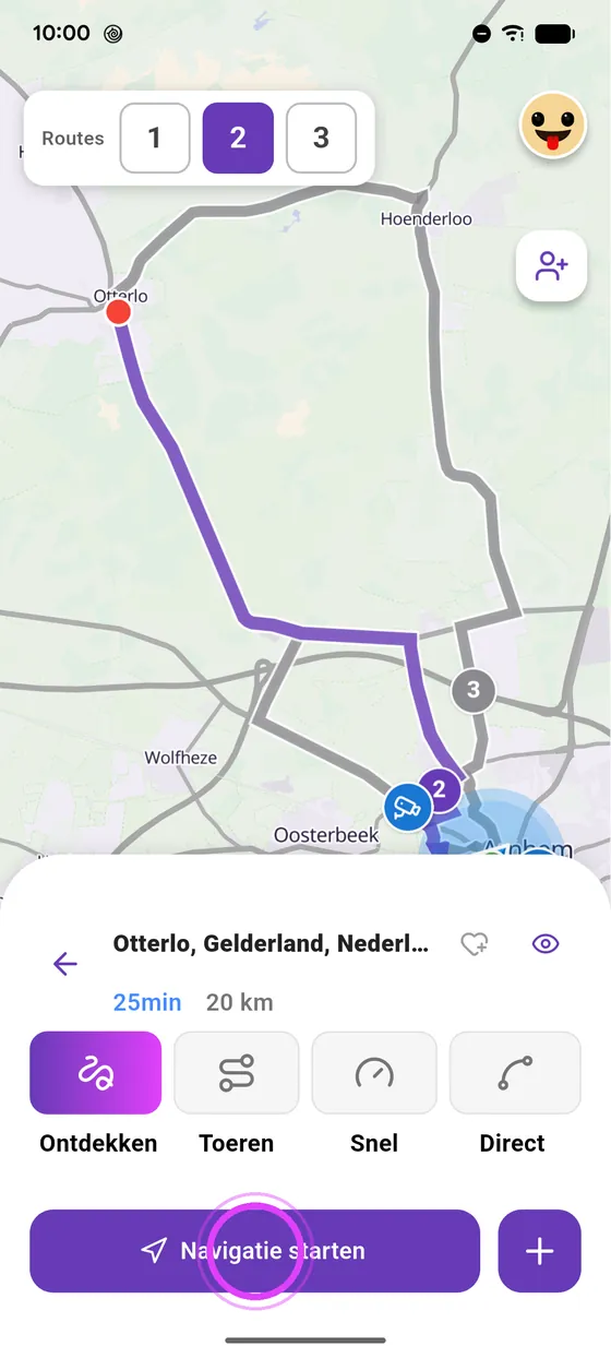 Start de navigatie