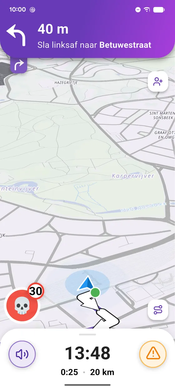 Lees het navigatiescherm