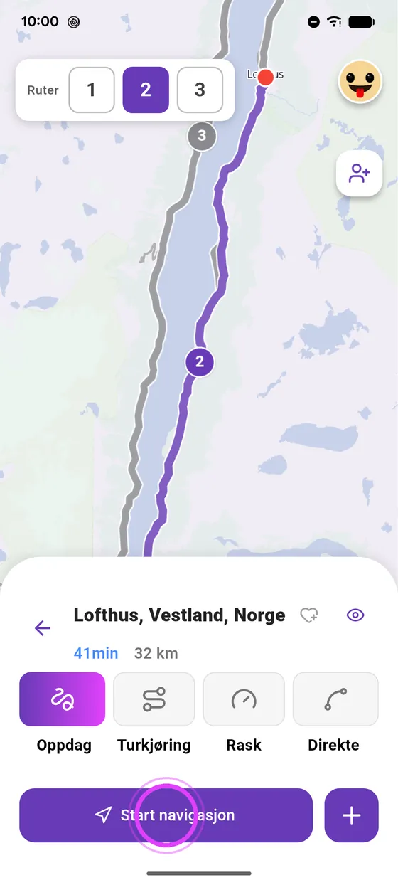 Start navigasjonen