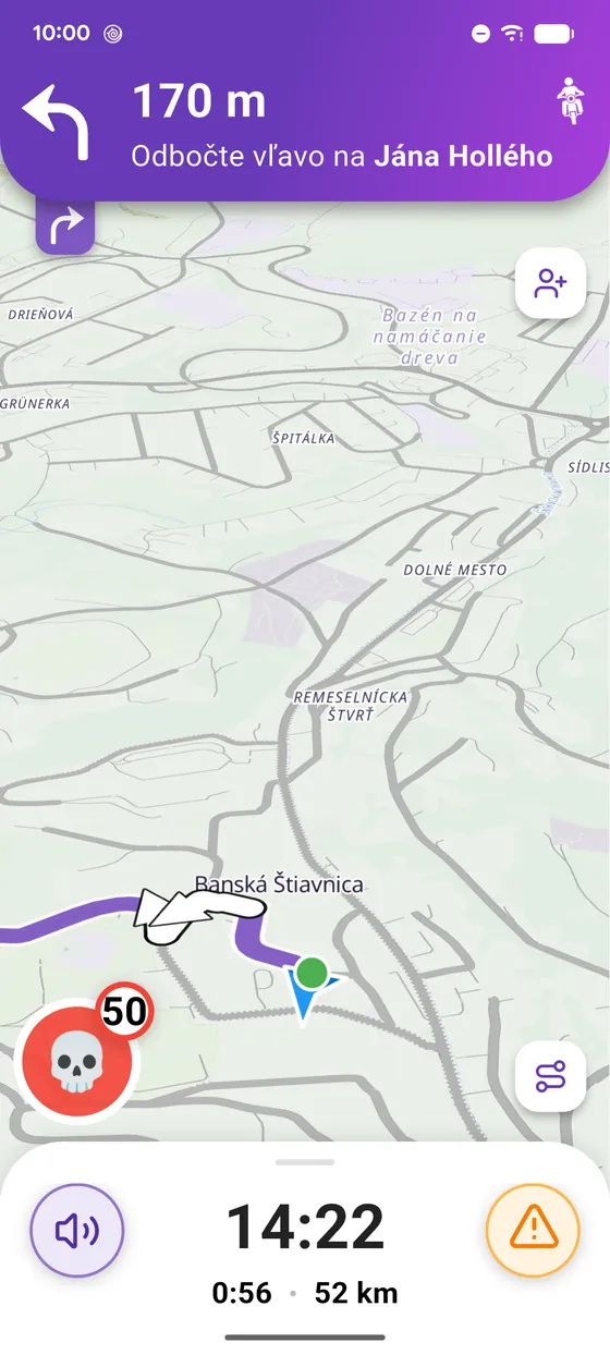 Prečítaj navigačnú obrazovku