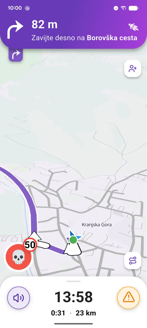 Preberi navigacijski zaslon