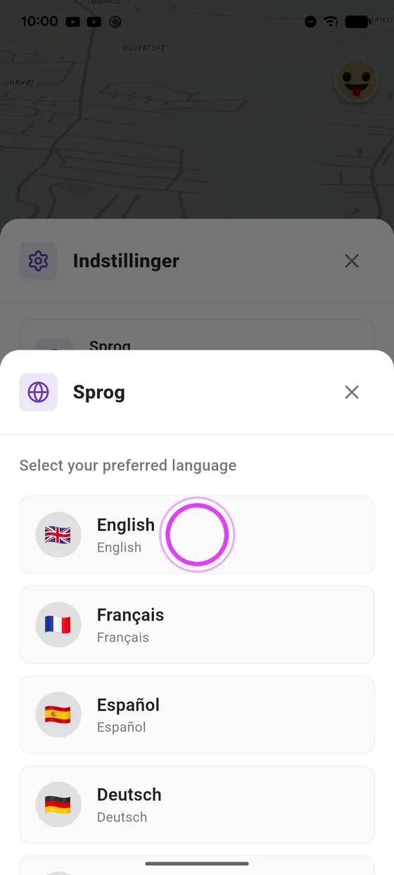 Vælg dit sprog