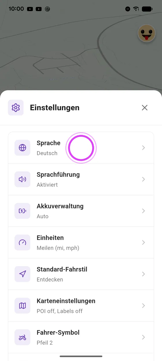 Sprache öffnen