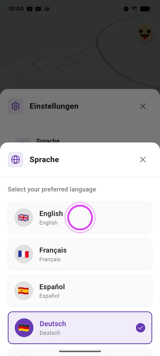 Sprache wählen