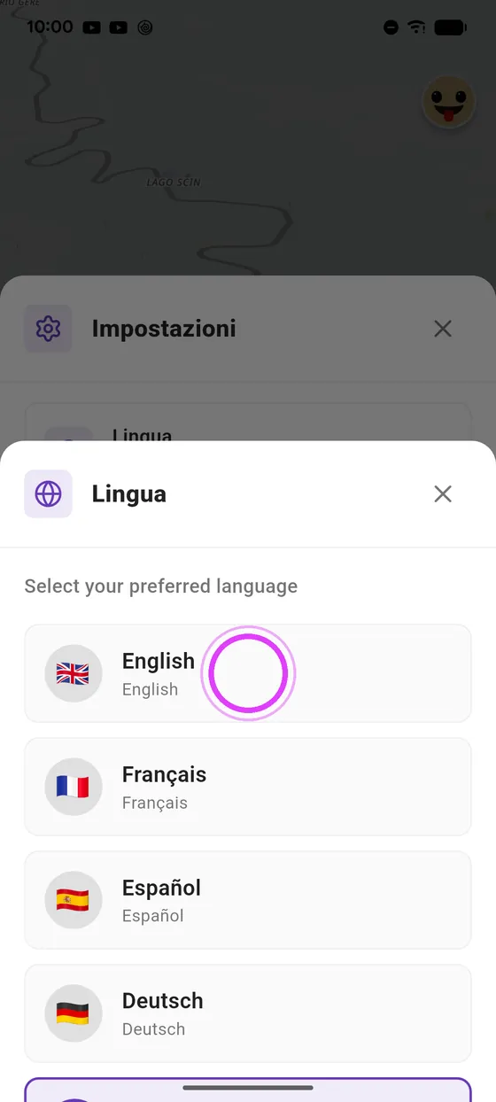 Scegli la tua lingua