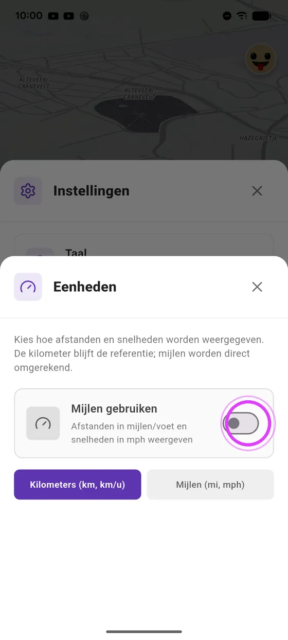 Schakel over naar mijlen
