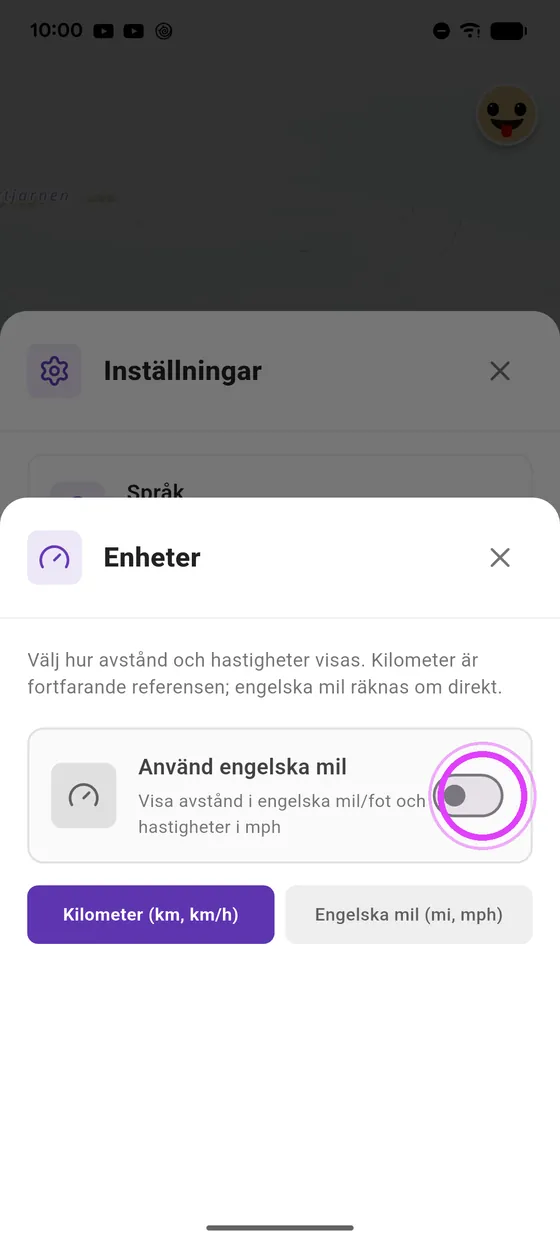 Växla till engelska mil