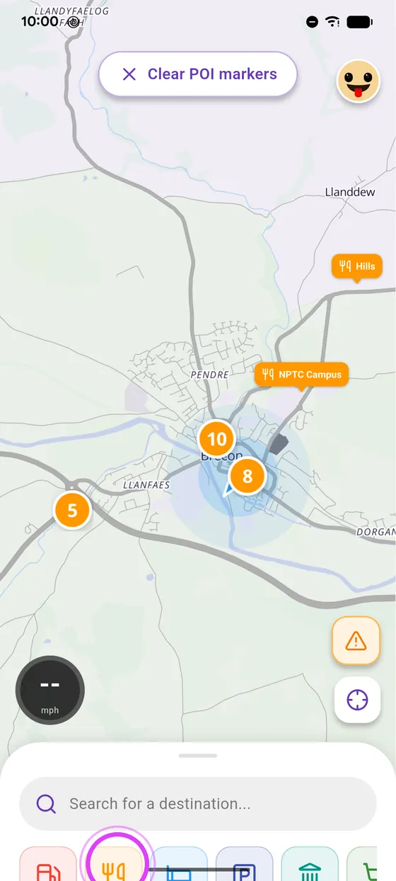 Restaurants, hotels, parking