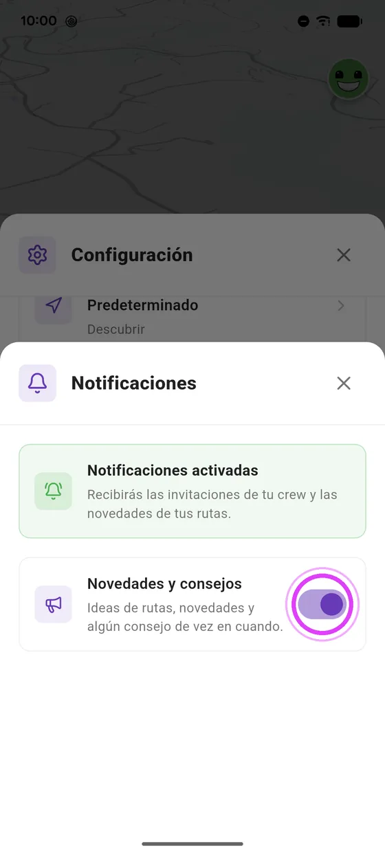 Desactiva Novedades