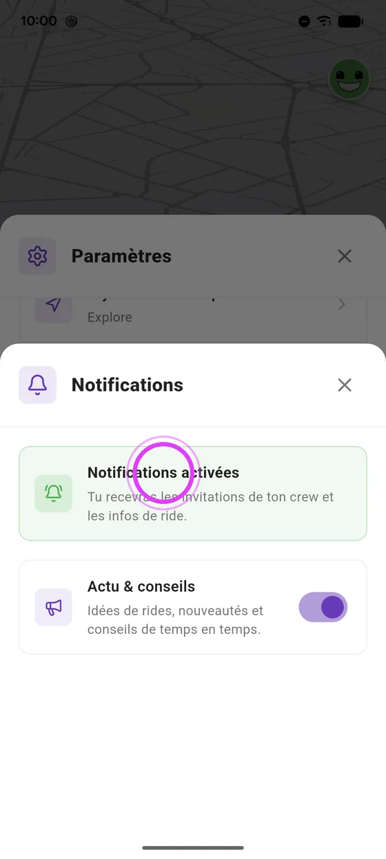 Vert : tout est activé