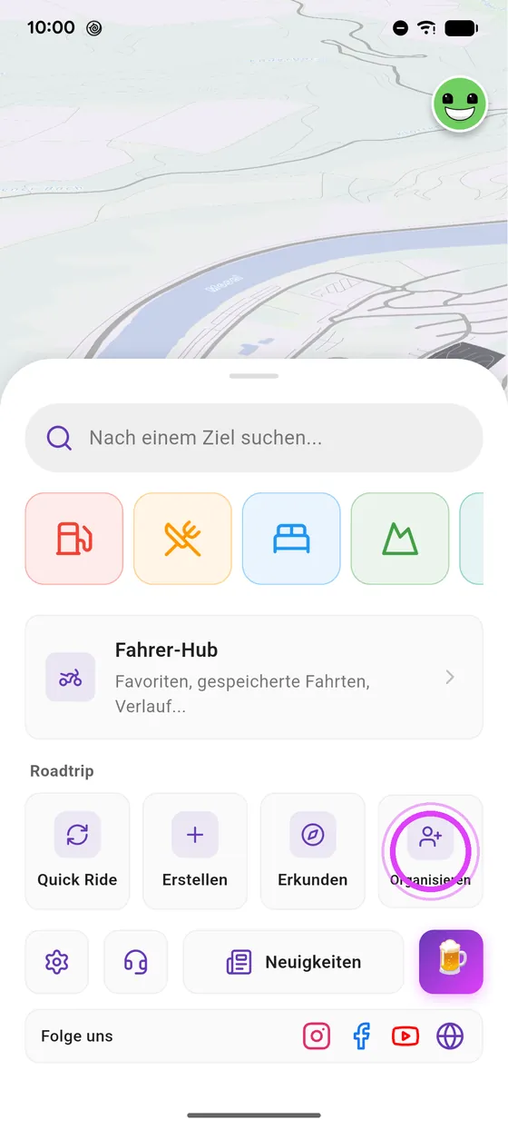Tippe auf Organisieren