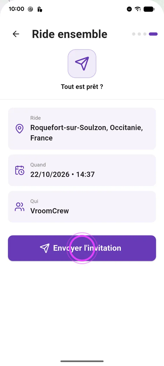Envoie l'invitation