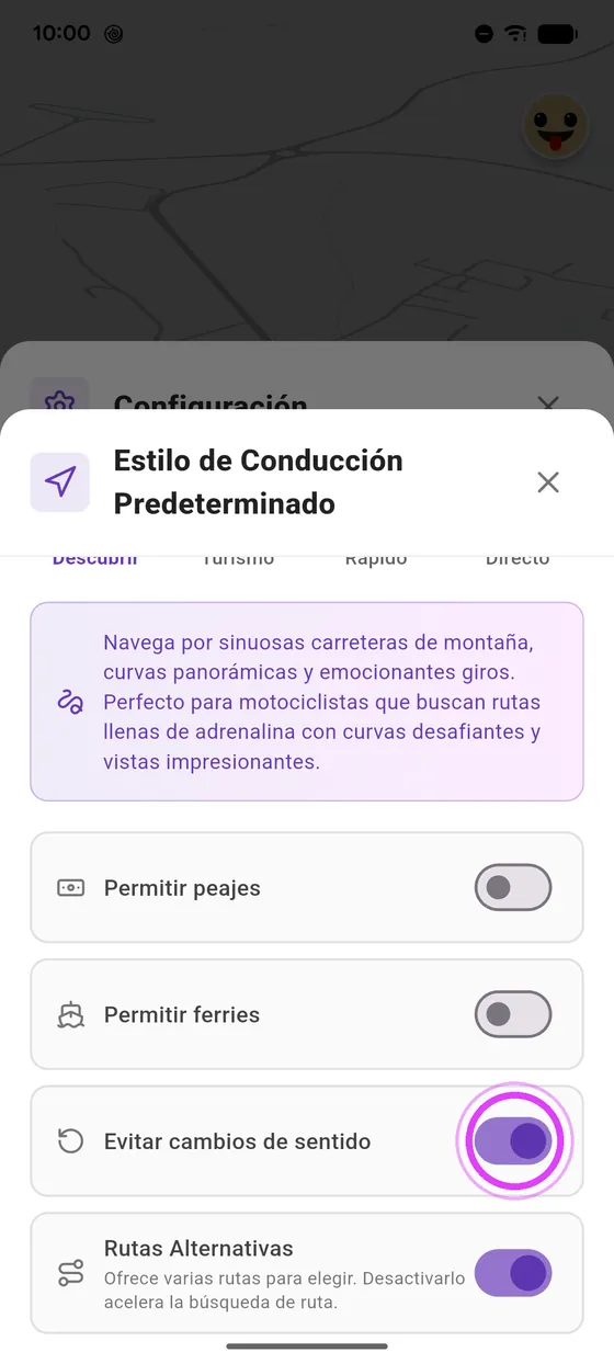 Sin cambios de sentido