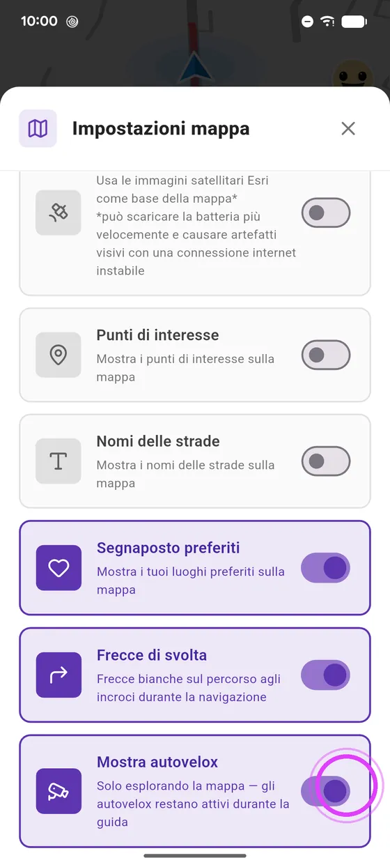 Nascondi gli autovelox