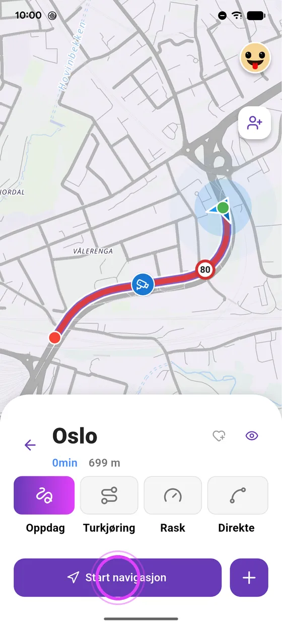 Start navigasjonen