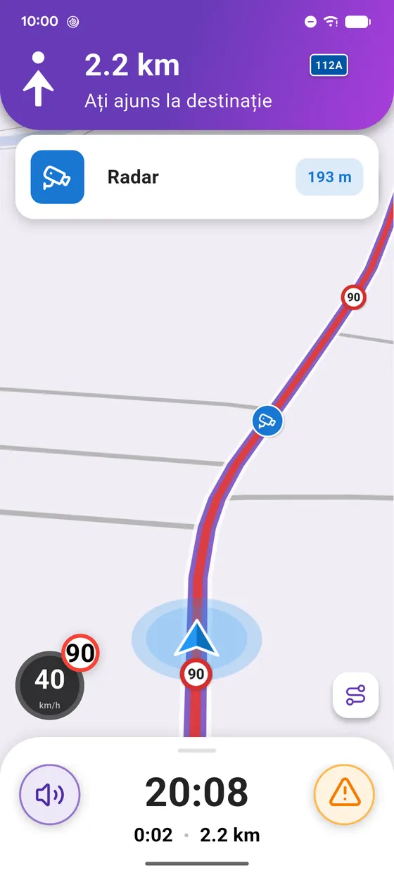 Radar în față
