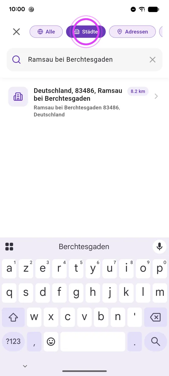 Ziel eingeben