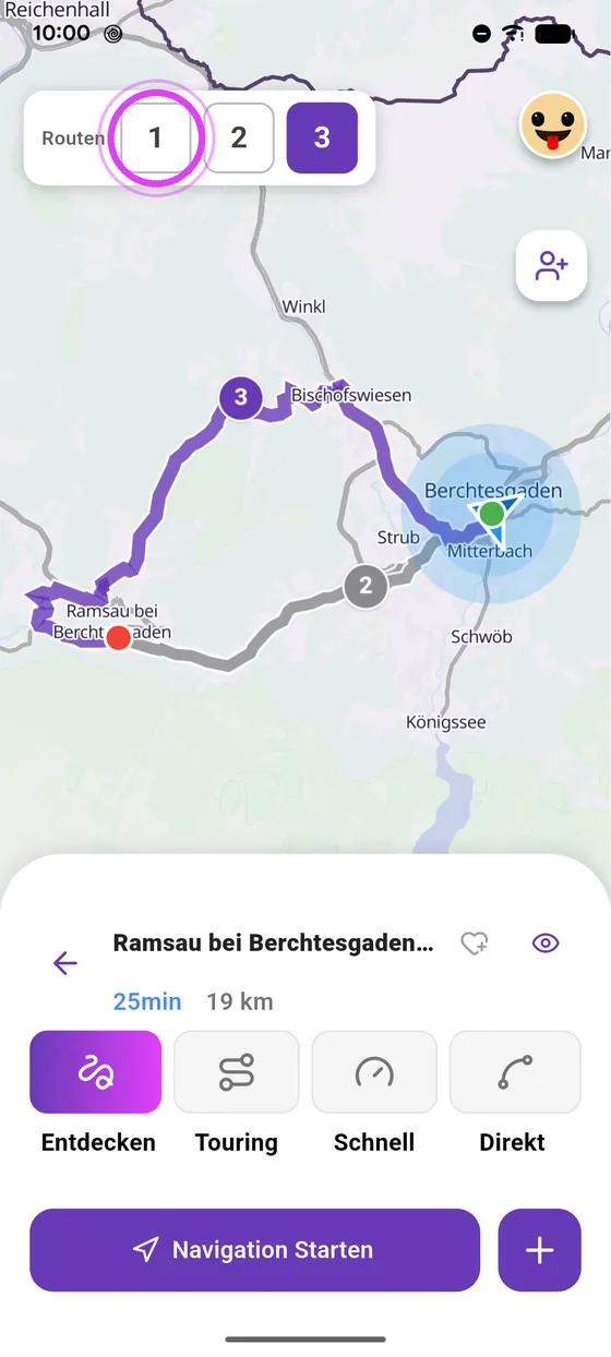 Routen vergleichen