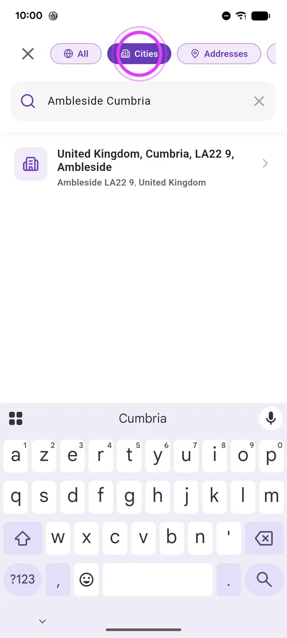 Type your destination