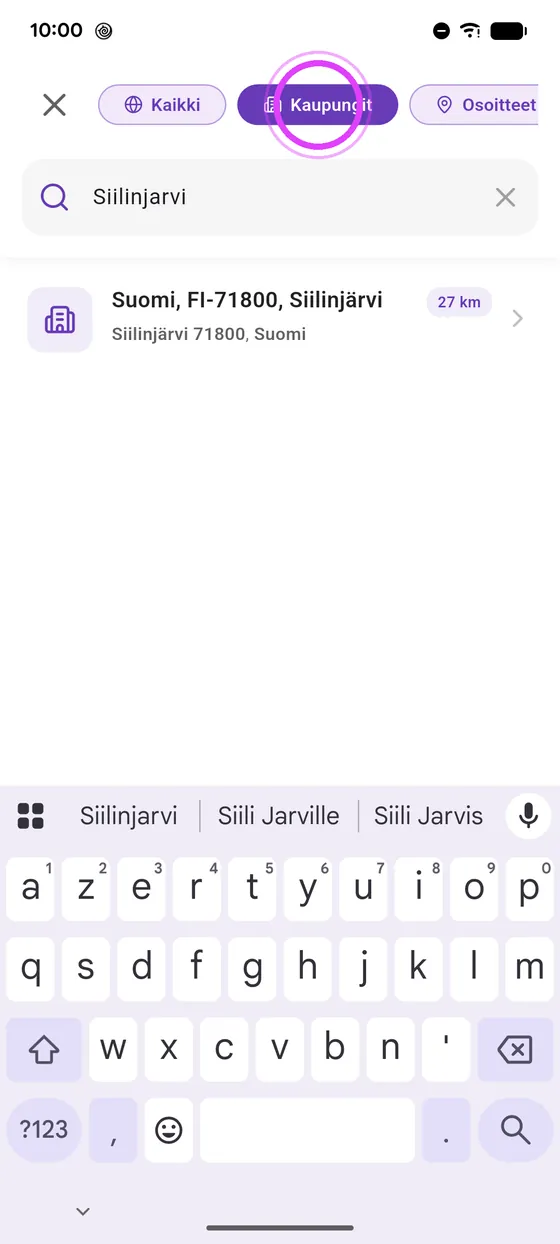 Kirjoita määränpää